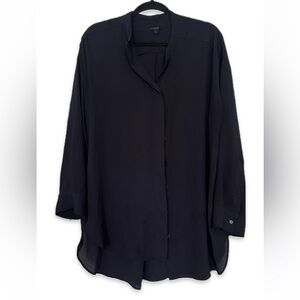 Cos Navy Grandpa Collar Oversize Shirt/Tunic M